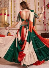 Designer multi color chaniya choli with kutchi patch and mirror work